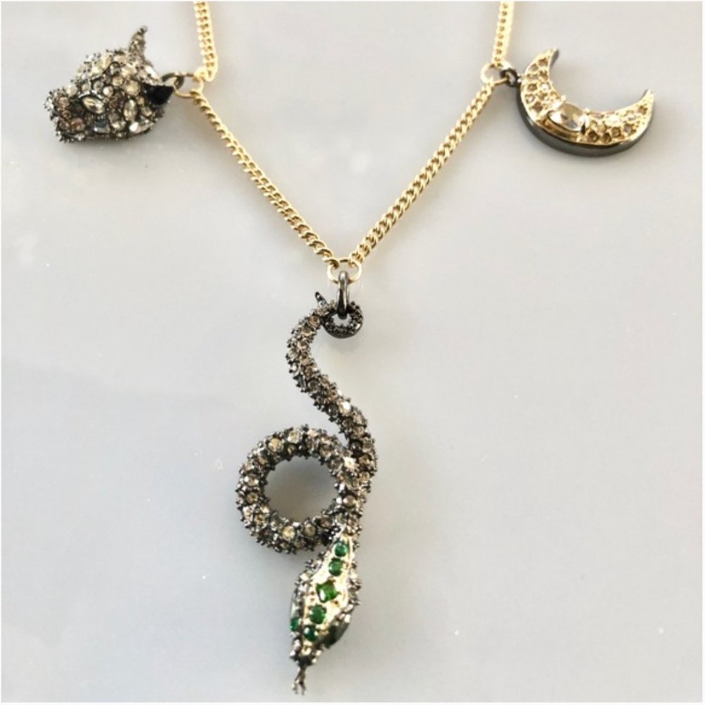 Alexis Bittar Charm Swarovski Crystal Convertible Necklace